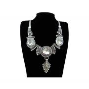 Wholesale Wholesale Rhinestone Silver Plated Statement Necklace