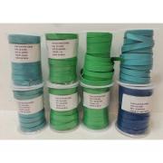 Wholesale Joblot Of 160m Of Green & Blue High Quality Flat Leather