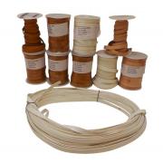 Wholesale Joblot Of 175m Of White & Gold High Quality Flat Leather 