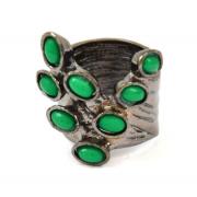 Wholesale Wholesale 19 PCS Arty Green Dots Ring
