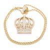 Gold-Plated Crystal Crown Pendant With Diamond-Cut Rope Chai wholesale