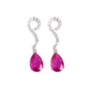 Wholesale One Off Joblot Of 12 Phoenix Jayy Claret Drop Silver Earring