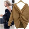 V Neck Halter Loose Long Sleeve Knitted Women's Sweater wholesale