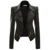 Solid Zipper Women's Leather Motorcycle Jackets wholesale