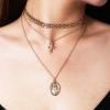 Solid Color Alloy Cross Pendant Women's Necklaces wholesale