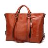 Solid Color Large Plain Women's Leather Hanfbags wholesale