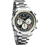 Wholesale Sekonda 1081 Chronograph Black Dial Stainless Steel Bracelet Gents Watches