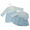 Spanish Style Knitted Baby Dress - Blue wholesale