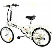 Wholesale Zipper Z1 7-Speed Compact Folding Electric Bike - Titanium White