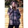 Wholesale Womens Sherpa Fleece Check Hooded Jacket wholesale