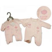 Wholesale Premature Baby Girls Velour All In One - Little Birds